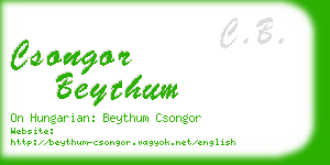 csongor beythum business card